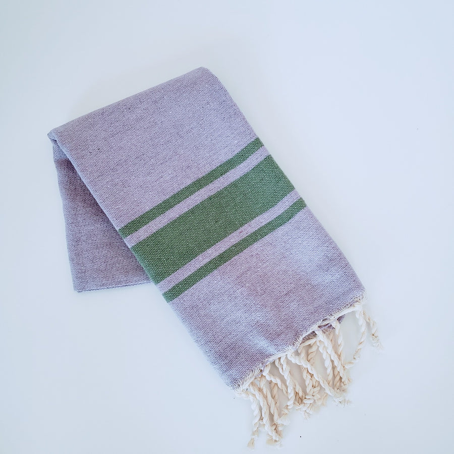  Mini Guest Lavender Green Stripes Towel & Blanket