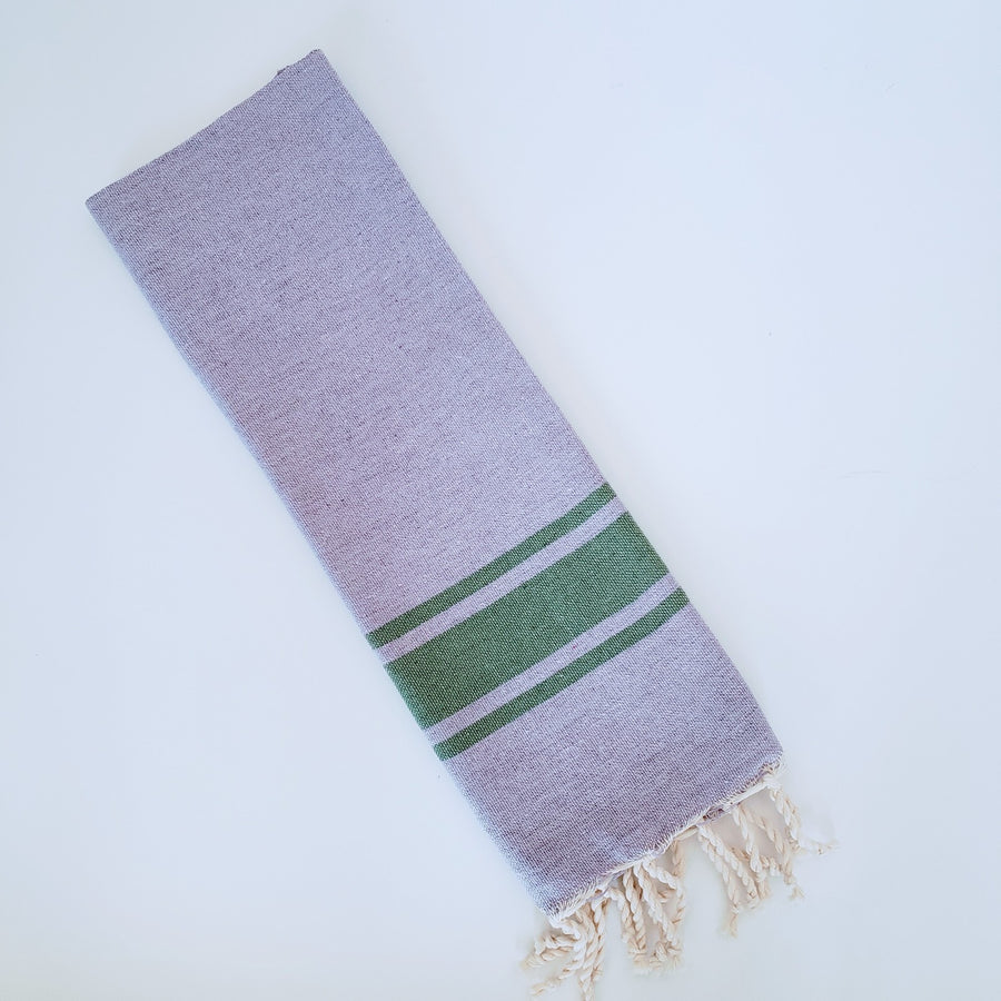 Mini Guest Lavender Green Stripes Towel & Blanket