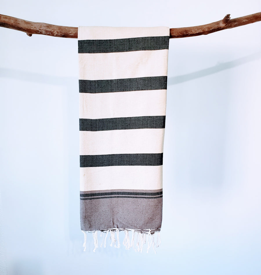 Luxurious colorful Turkish towel with stripe pattern