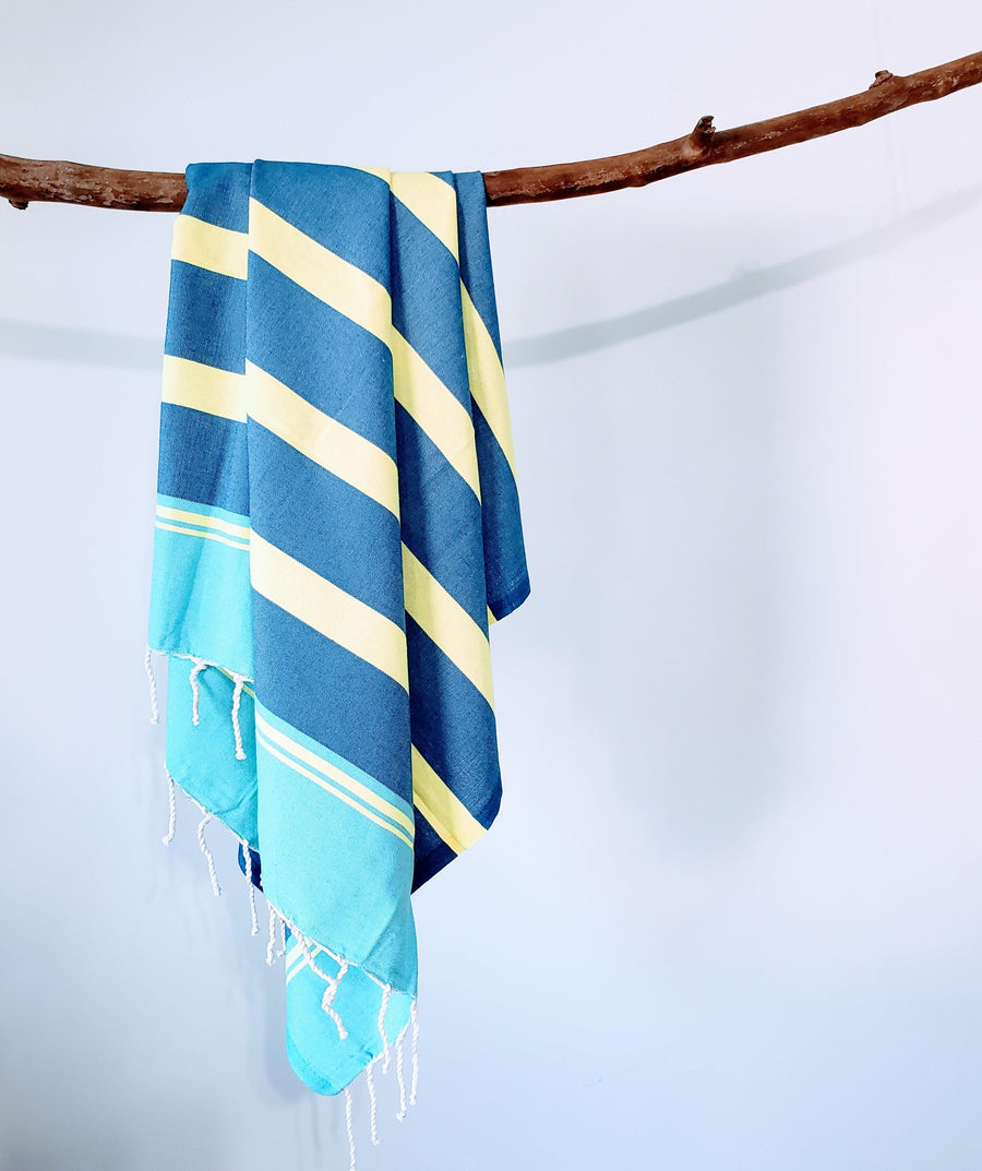 Luxurious colorful Turkish towel with stripe pattern