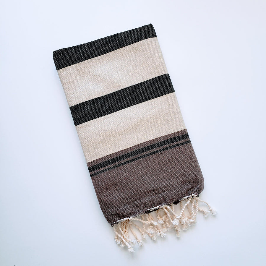 Luxurious colorful Turkish towel with stripe pattern