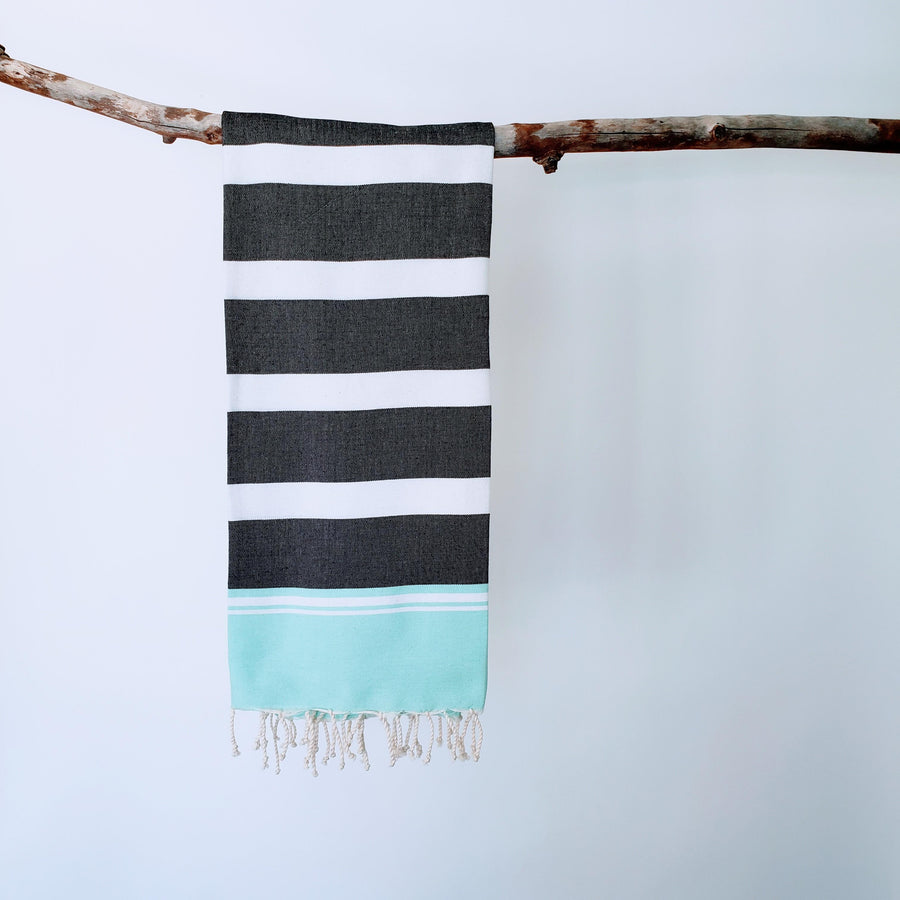 Luxurious colorful Turkish towel with stripe pattern