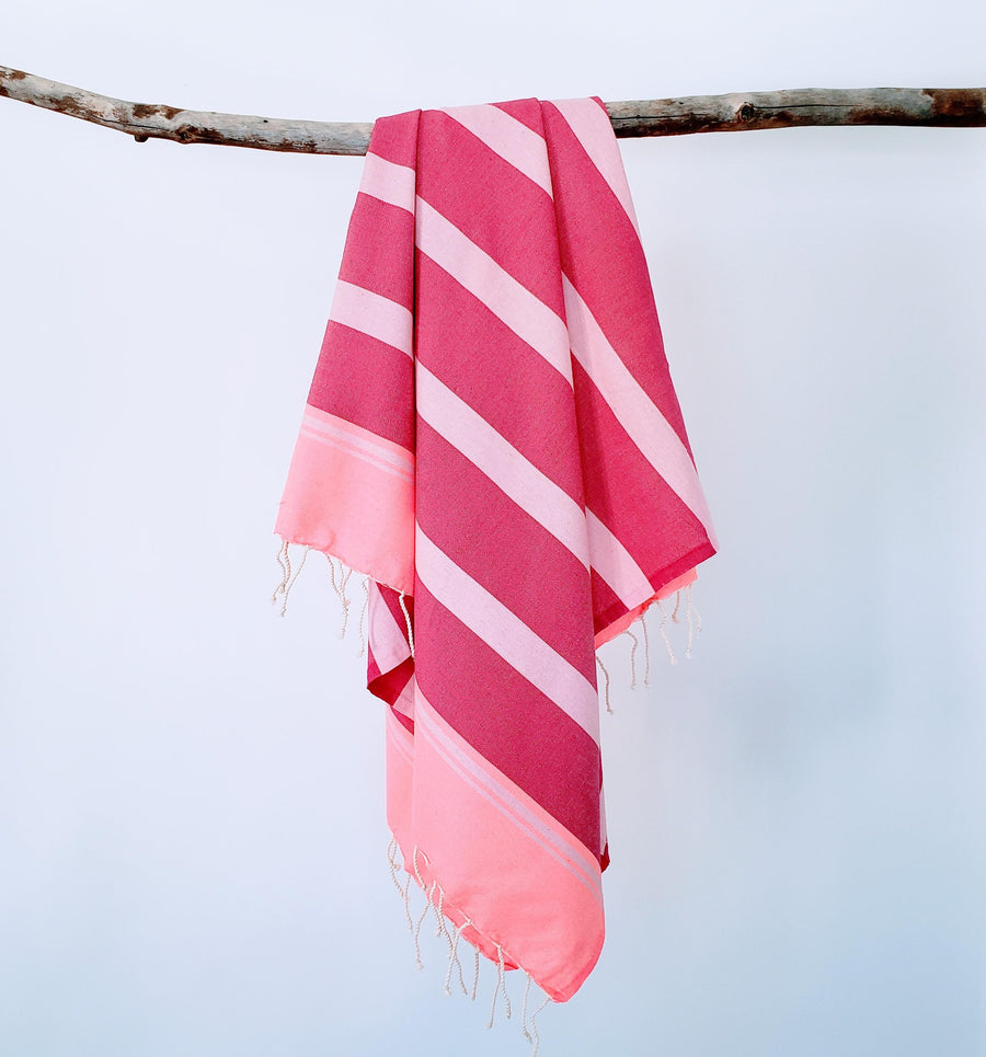 Luxurious colorful Turkish towel with stripe pattern