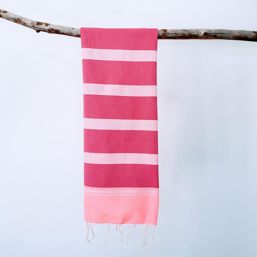 Luxurious colorful Turkish towel with stripe pattern