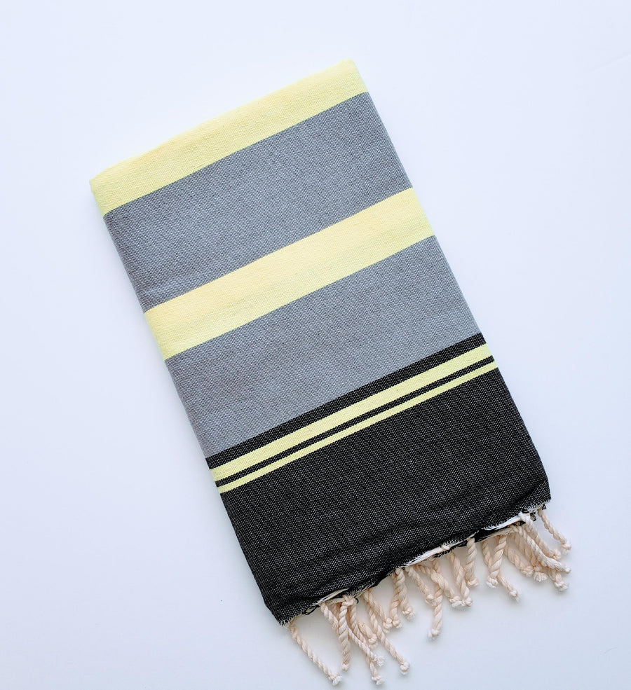 Luxurious colorful Turkish towel with stripe pattern