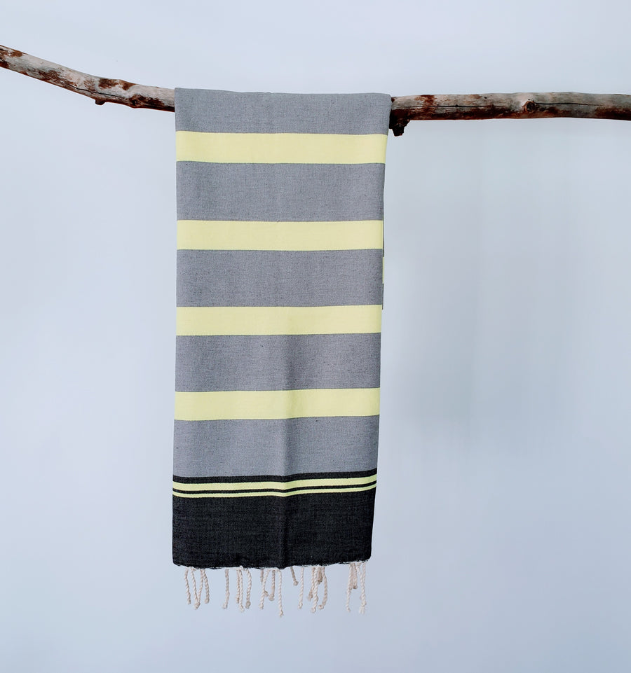 Luxurious colorful Turkish towel with stripe pattern