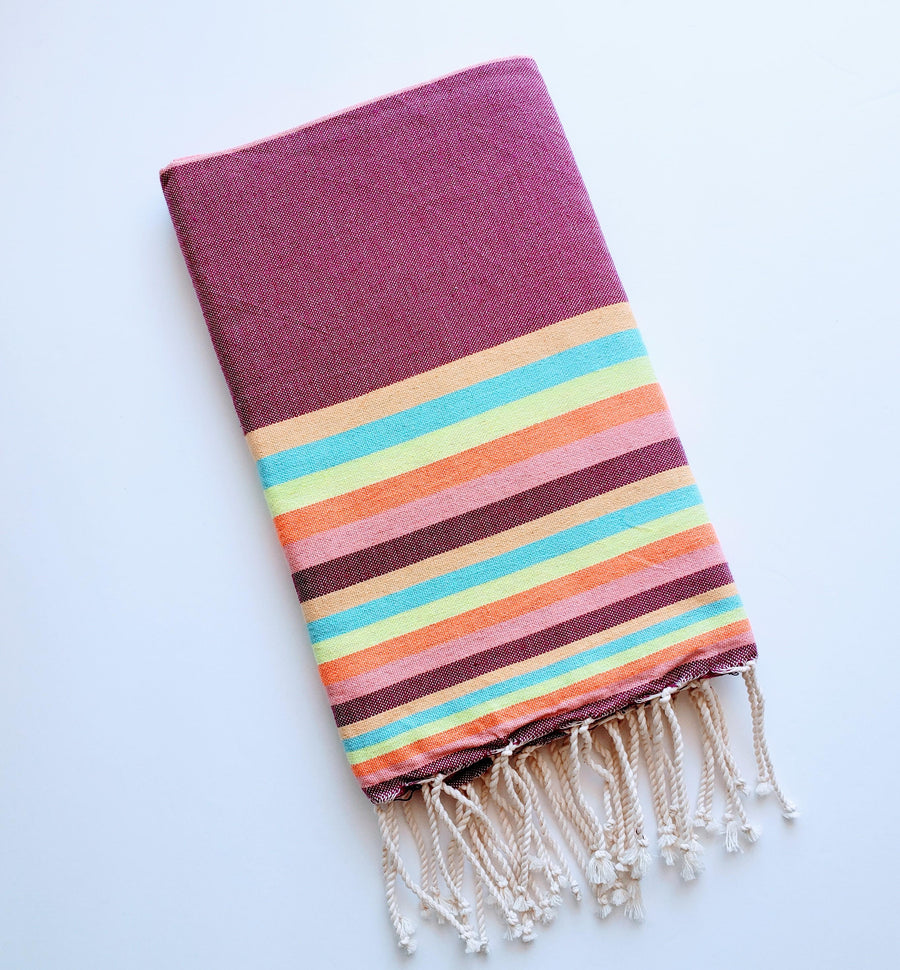 Turkish cotton towel in vibrant color