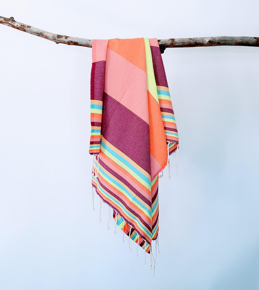 Turkish cotton towel in vibrant color