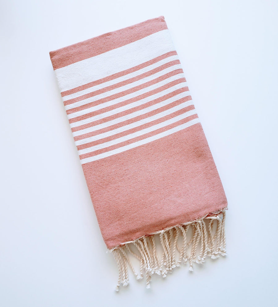 Luxurious colorful Turkish towel with stripe pattern