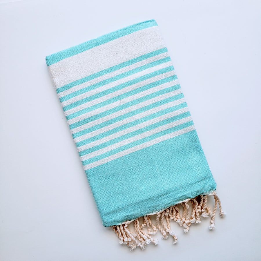 Luxurious colorful Turkish towel with stripe pattern