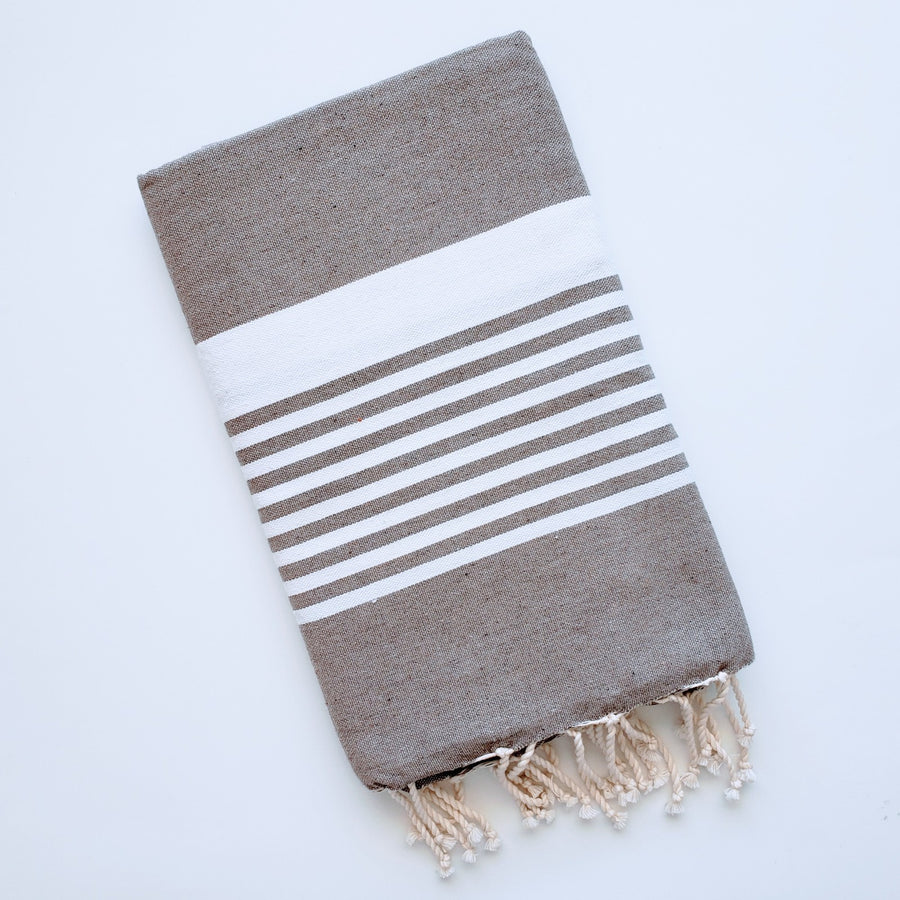 High-quality Turkish towel in neutral tones