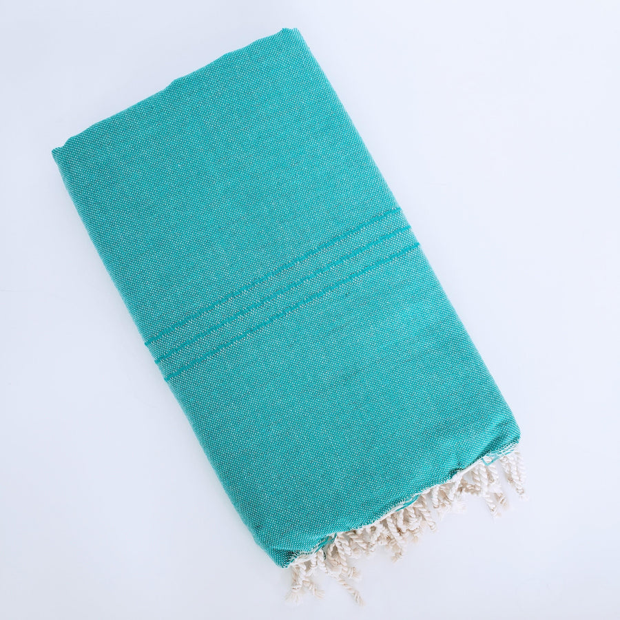  Turkish textile double sized towel in aqua 