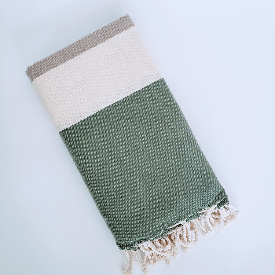 Turkish Textile Double White / Green