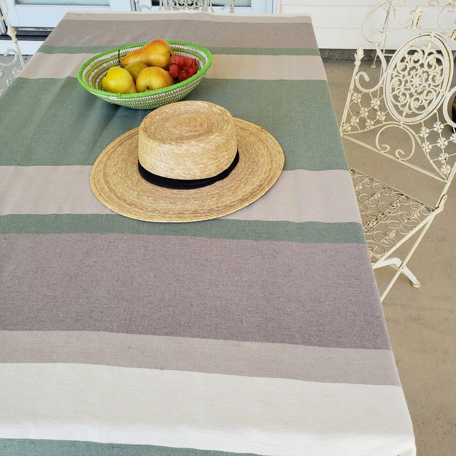  Turkish textile double sized towel and blanket in white & green 