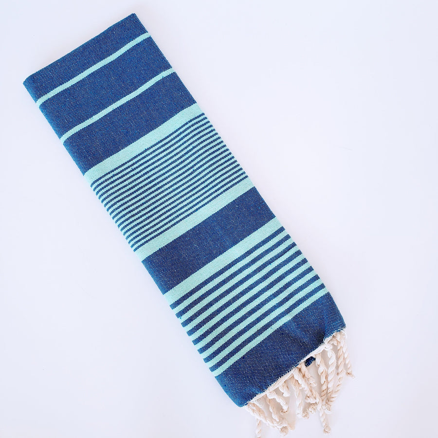  Mini guest blue stripes towel & blanket