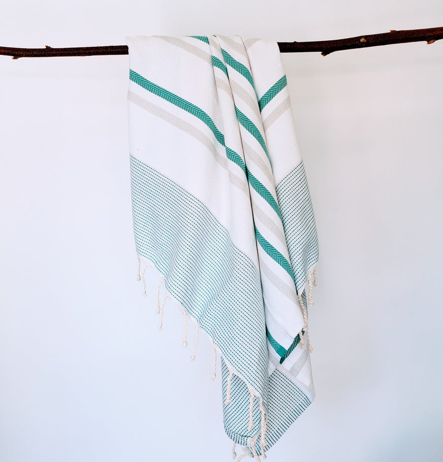 Chic striped Turkish beach towel